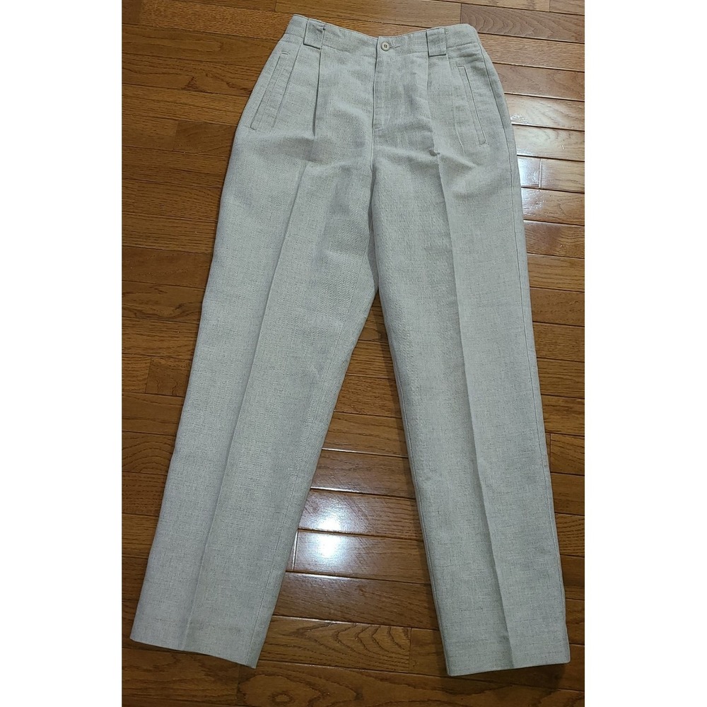NWOT Vtg Liz Claiborne LizSport Women's Linen Khaki Cotton Pants Size 4